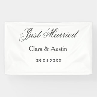 Just Married add couple name date year wedding sim Banner