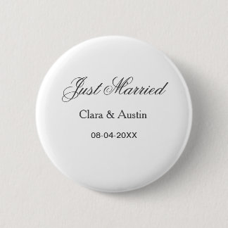 Just Married add couple name date year wedding sim Button