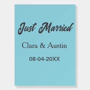 Just Married add couple name date year wedding sim Foam Board