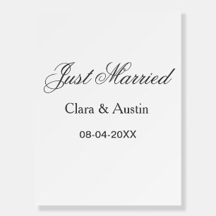 Just Married add couple name date year wedding sim Foam Board