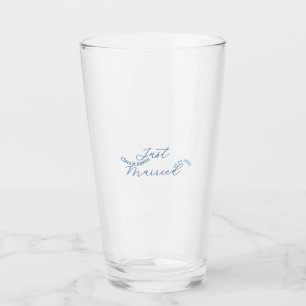 Just Married add couple name date year wedding sim Glass