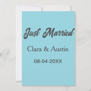 Just Married add couple name date year wedding sim Invitation