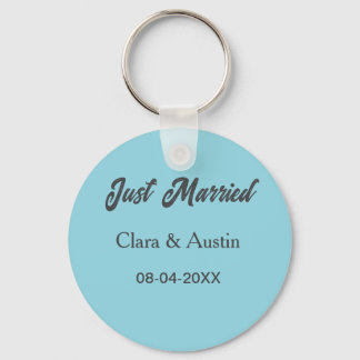 Just Married add couple name date year wedding sim Keychain