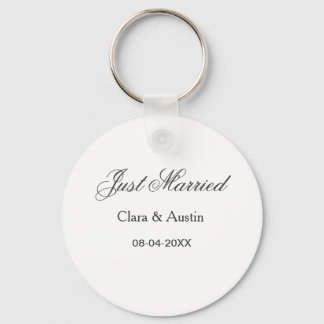 Just Married add couple name date year wedding sim Keychain