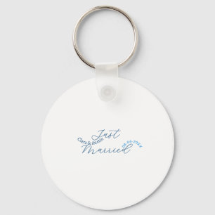 Just Married add couple name date year wedding sim Keychain