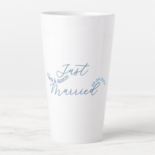 Just Married add couple name date year wedding sim Latte Mug