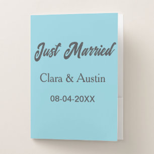 Just Married add couple name date year wedding sim Pocket Folder