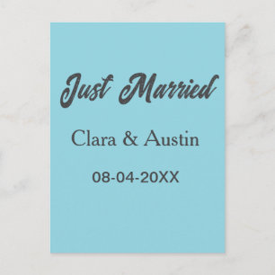 Just Married add couple name date year wedding sim Postcard