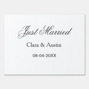 Just Married add couple name date year wedding sim Sign