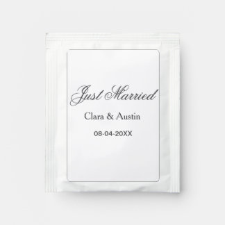 Just Married add couple name date year wedding sim Tea Bag Drink Mix