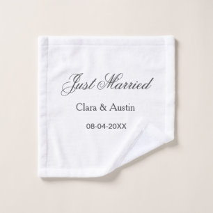 Just Married add couple name date year wedding sim Wash Cloth