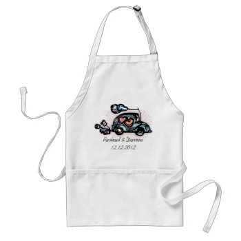 Just Married Adult Apron by itsyourwedding at Zazzle