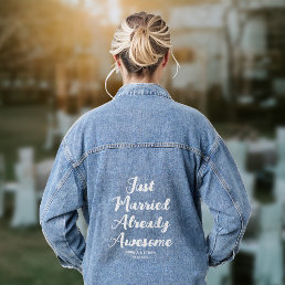 Just Married Already Awesome Funny  Denim Jacket
