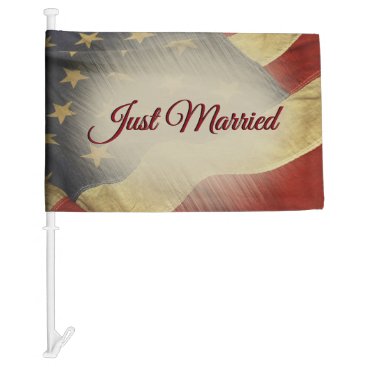 Just Married American Flag for Car Just Married American Flag for Car