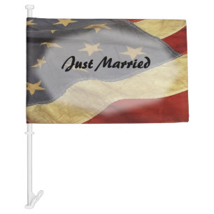 Just Married American Flag Wedding