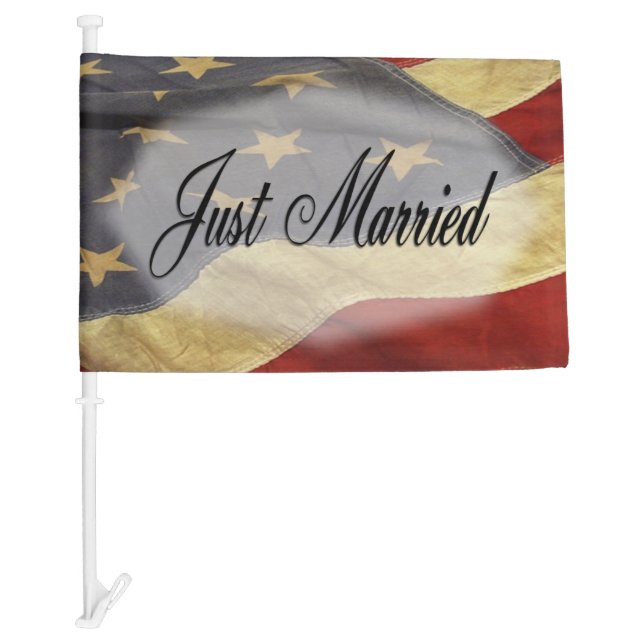 Just Married American Flag Wedding (Front)