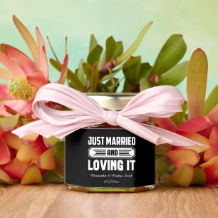Just married and loving it Wedding Honey Jar Favors
