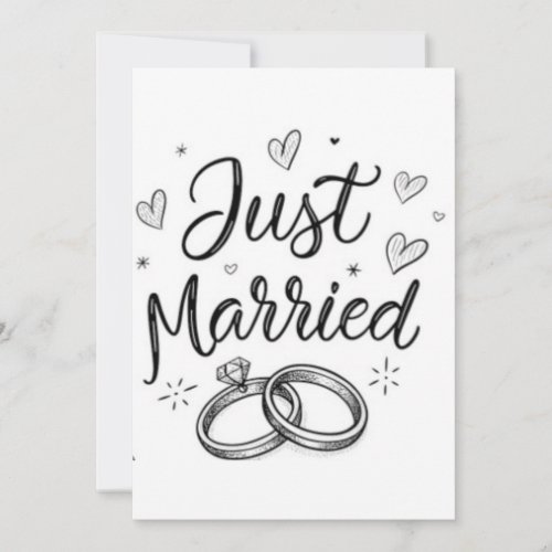 Just Married Anniversary Party Invitation with Wed