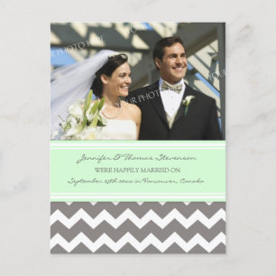 Just Married Announcement Photo Postcards Grey