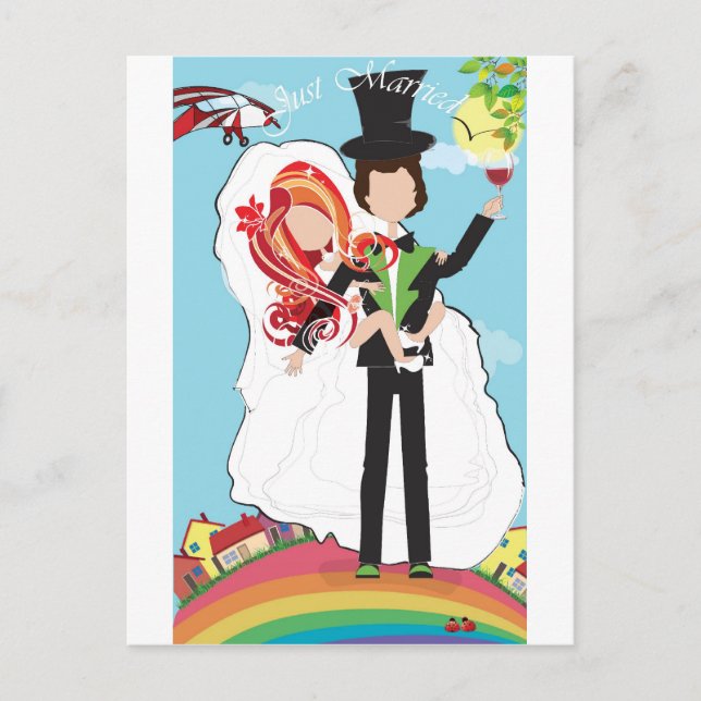 Just married! announcement postcard (Front)
