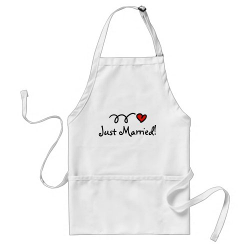 Just married apron with cute heart