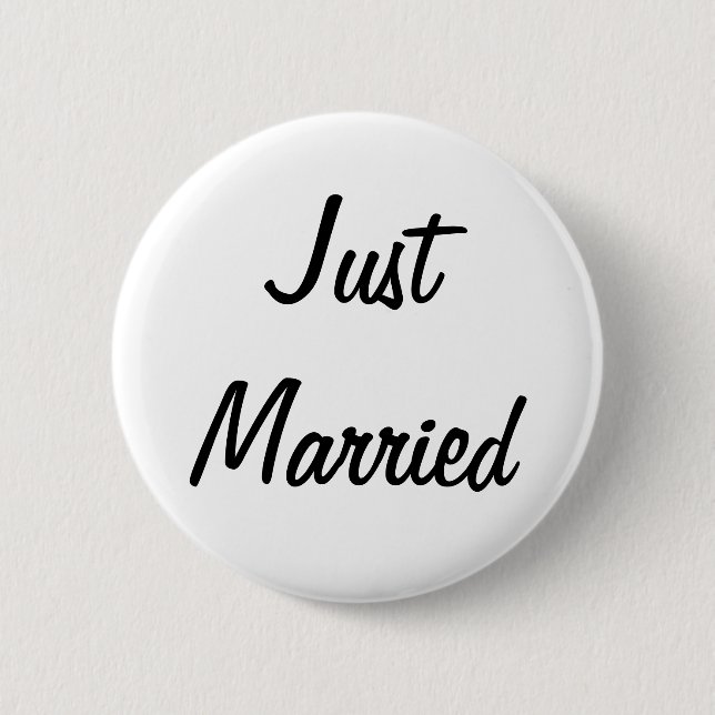 Just Married Badge Button (Front)