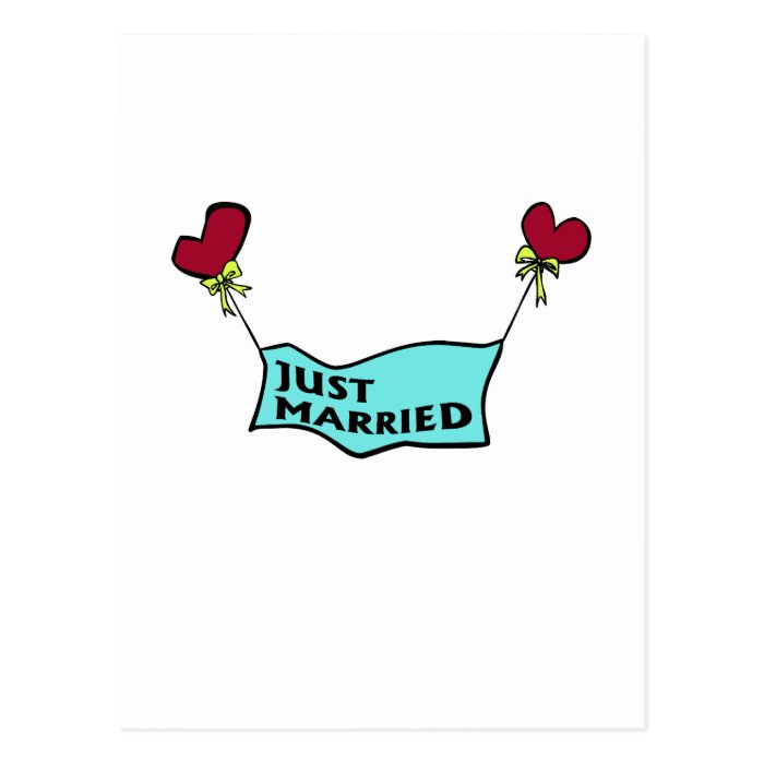 "Just Married" banner design Post Card