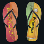 Just Married Beer Beach Flip Flops<br><div class="desc">Just Married! Beer flip flops for the newlyweds. Great for a beach honeymoon. Personalize and add custom names and wedding date.</div>