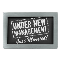 Just Married belt buckles | Under new management