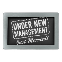Just Married belt buckles | Under new management