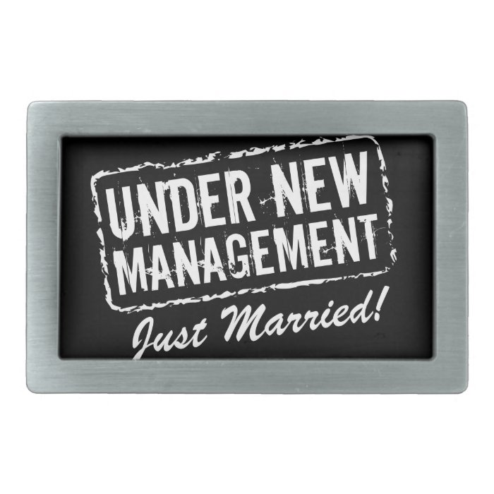 Just Married belt buckles  Under new management