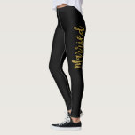 Just Married Black & Gold Faux Foil Yoga Pants<br><div class="desc">Just Married Black & Gold Faux Foil Typography Yoga Pants. The Just Married Yoga Pants are perfect for working out on your Honeymoon Vacation.</div>