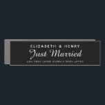 Just Married Black Personalized Newlywed Wedding Car Magnet<br><div class="desc">Customize your newlywed wedding car with a "Just Married" magnet featuring your personalized names. You can make this design truly your own by adding the names of the bride and groom or any other text you prefer.</div>