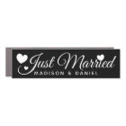 Just Married Black Personalized Newlywed Wedding