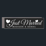 Just Married Black Personalized Newlywed Wedding Car Magnet<br><div class="desc">Just Married Personalized Name Newlywed Wedding Car Magnet. Personalize this custom design with the names of the bride and groom or with your own text.</div>