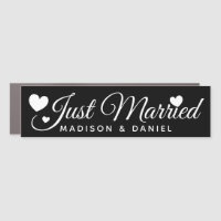 Just Married Black Personalized Newlywed Wedding