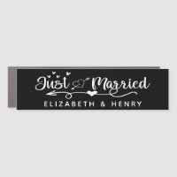 Just Married Black Personalized Newlywed Wedding