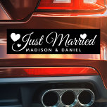 Just Married Black Personalized Newlywed Wedding Car Magnet<br><div class="desc">Just Married Personalized Name Newlywed Wedding Car Magnet. Personalize this custom design with the names of the bride and groom or with your own text.</div>