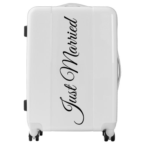 Just Married Black White Elegant Brides Luggage