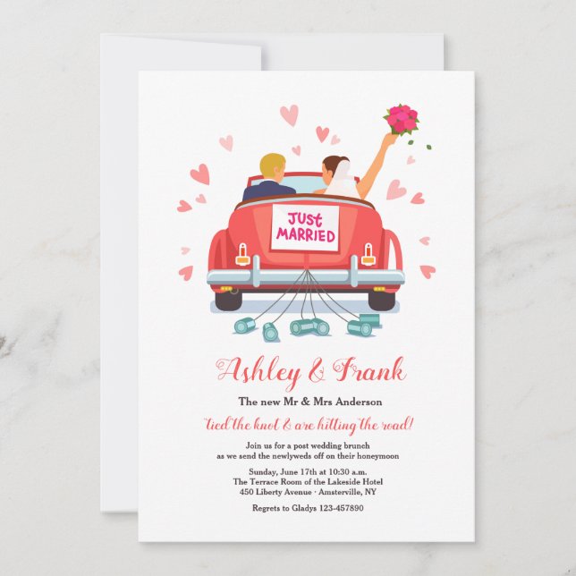 Just Married (Blonde Groom) Invitation (Front)