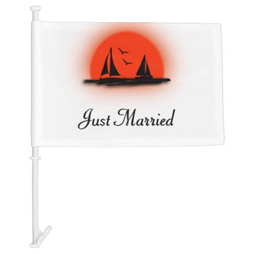 Just Married Boat Car Flag