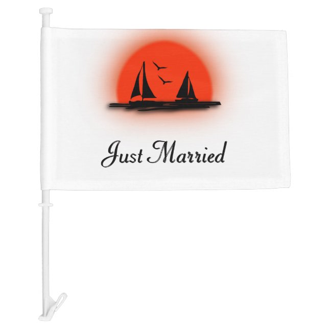 Just Married Boat Car Flag (Front)