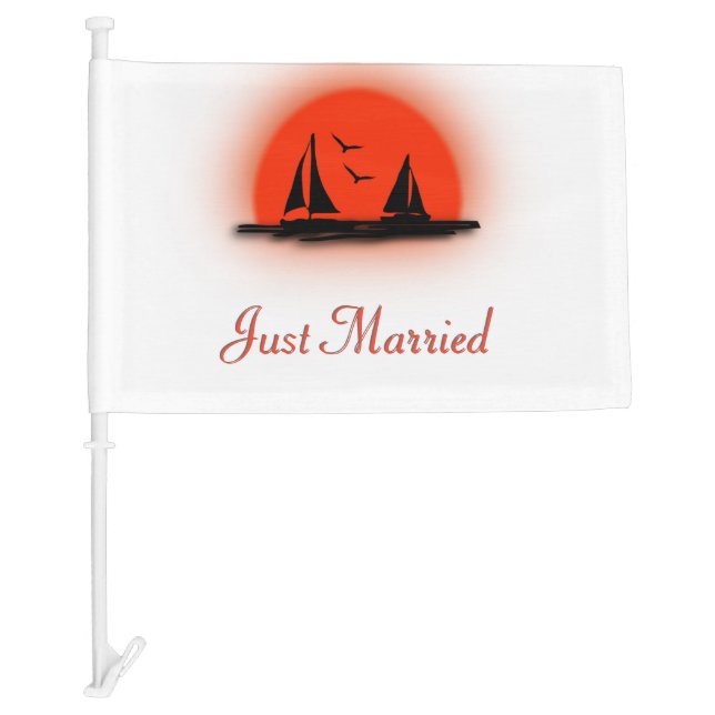 Just Married Boat Car Flag (Front)
