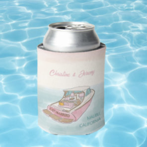 Just married boat for wedding  can cooler