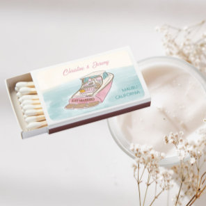 Just married boat for wedding  matchboxes