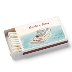 Just married boat for wedding  matchboxes