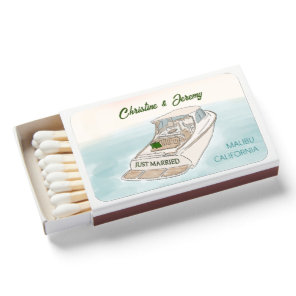 Just Married Boat Matchbox Matchboxes