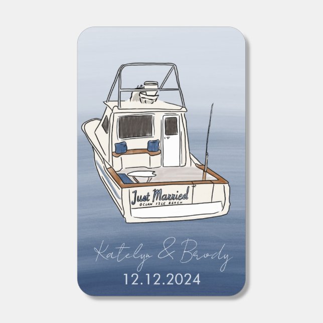 just married boat  matchboxes (Front)