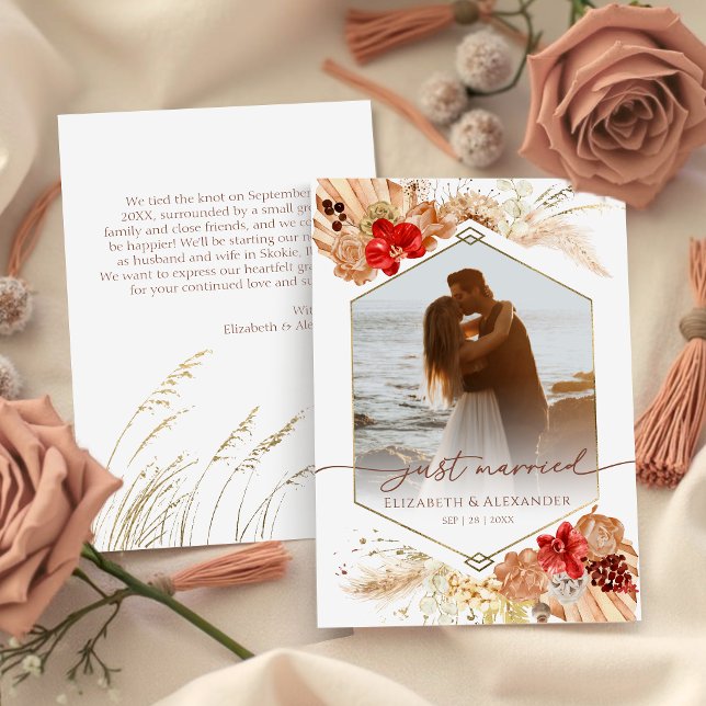 just married | Boho Wedding Photo Announcement (Creator Uploaded)