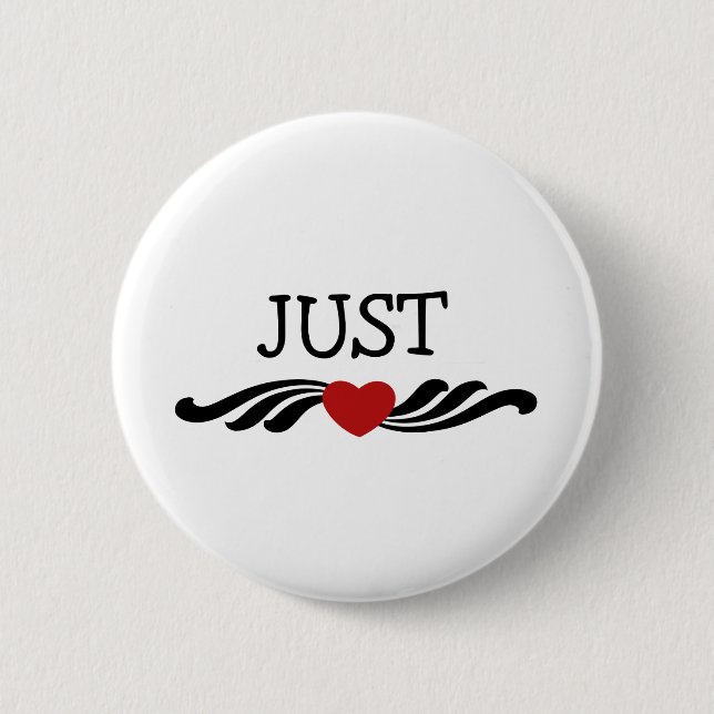 Just Married Bride and Groom Button (Front)